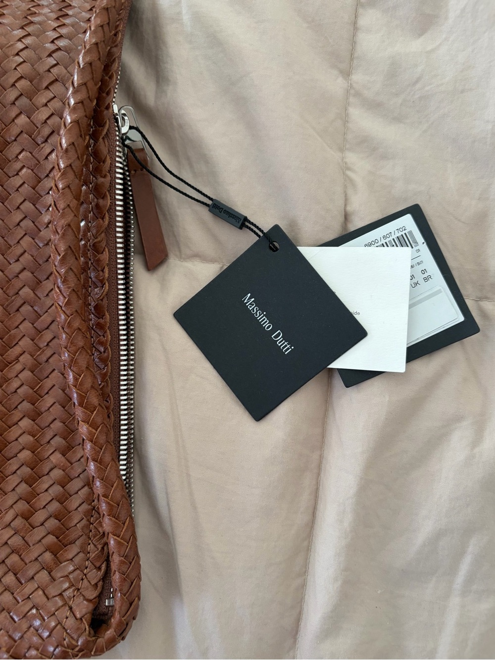 Massimo Dutti Woven Brown Leather Satchel Bag 6900/607/702 - Picture 7 of 12